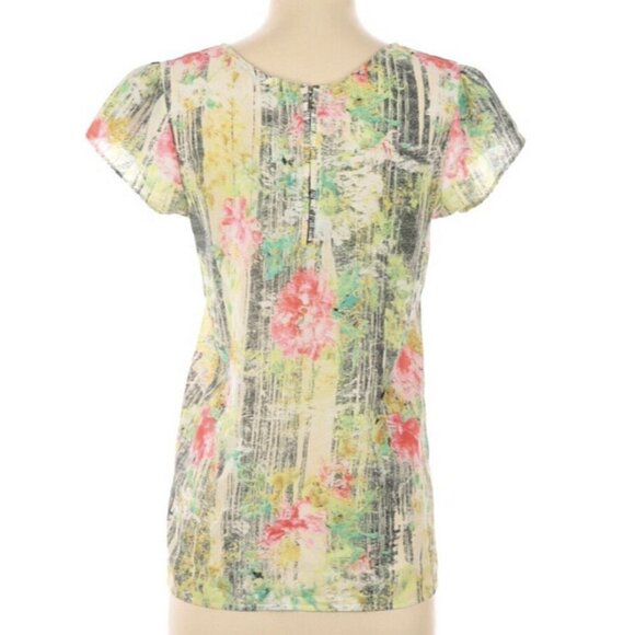 Japna Blouse Womens Size Small Floral Round Neck T - Picture 2 of 2
